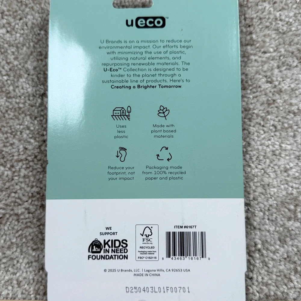 U Brands U-Eco Vintage Speckle Ballpoint Pens 6 Count Black Ink 0.7mm 6167T NEW